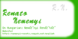 renato nemenyi business card